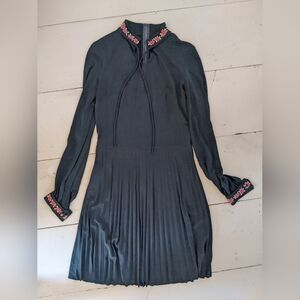 Elegant Black Dress with Floral Accents